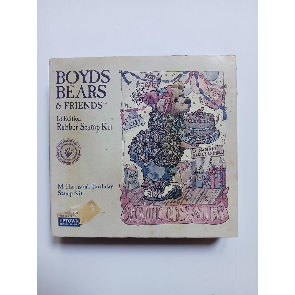 Vintage Boyds Bears & Friends M. Harrison's Birthday Stamp Stamp Kit 1st Edition